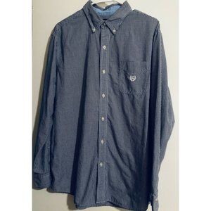 Chaps Ralph Lauren Men‎ Long Sleeve Navy/plaid Button Down Shirt - Size Large LG